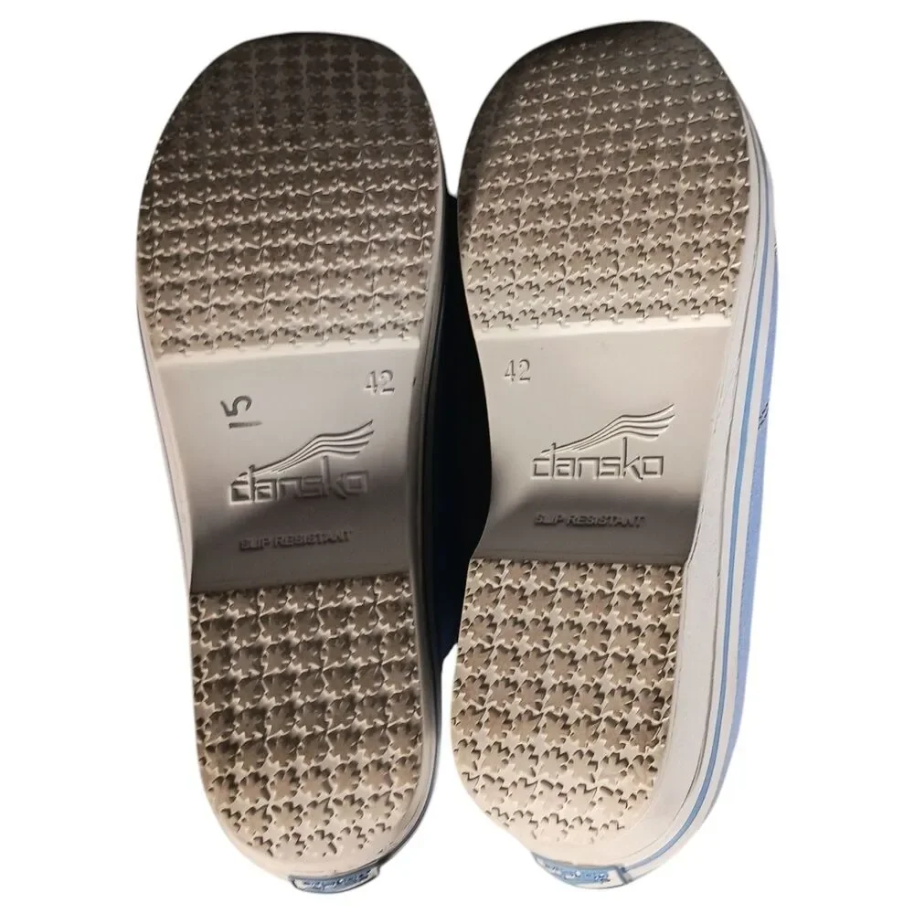 Dansko Veda Vegan Canvas Slip Resistant Platform Sneaker Clog Blue Women 11.5-12